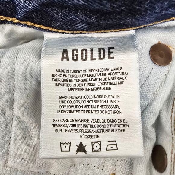 Agolde Women's Straight Leg Jeans - Dark Blue - Picture 8 of 9